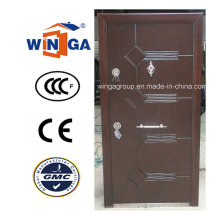 Nigera Market Puerta blindada de chapa de madera de acero de buena calidad (W-T21)